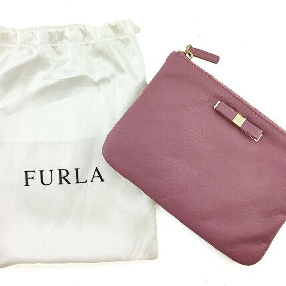 FURLA Pouch Ribbon Leather Authentic - Picture 11 of 11